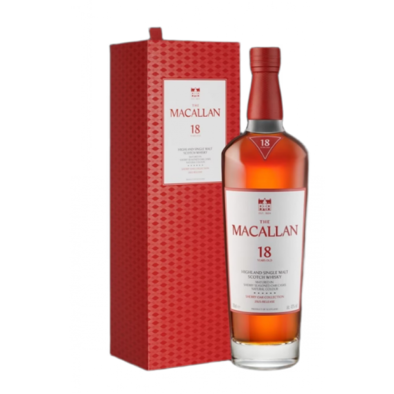 The Macallan 18 Year Old Sherry Oak Single Malt Scotch Whisky NV (700ml) (2025)